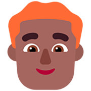 👨🏾‍🦰 Emoji Mann: mitteldunkle Hautfarbe, rotes Haar Microsoft Windows 11 22H2.