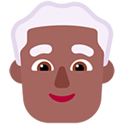 👨🏾‍🦳 Emoji Hombre: Tono De Piel Oscuro Medio Y Pelo Blanco en Microsoft Windows 11 22H2.