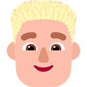 Emoji 👨🏼‍🦱 Uomo: Carnagione Abbastanza Chiara E Capelli Ricci su Microsoft Windows 11 22H2.