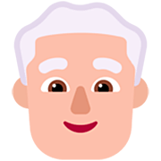 👨🏼‍🦳 Emoji Mann: mittelhelle Hautfarbe, weißes Haar Microsoft Windows 11 22H2.
