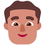 👨🏽 Emoji Hombre: Tono De Piel Medio en Microsoft Windows 11 22H2.