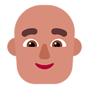 Emoji 👨🏽‍🦲 Uomo: Carnagione Olivastra E Calvo su Microsoft Windows 11 22H2.