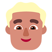 👱🏽‍♂️ Emoji Homem: Pele Morena E Cabelo Loiro na Microsoft Windows 11 22H2.