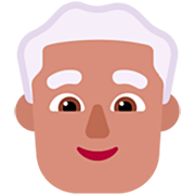 👨🏽‍🦳 Emoji Homem: Pele Morena E Cabelo Branco na Microsoft Windows 11 22H2.