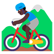 Emoji 🚵🏿‍♂️ Ciclista Uomo Di Mountain Bike: Carnagione Scura su Microsoft Windows 11 22H2.