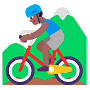 🚵🏾‍♂️ Emoji Hombre En Bicicleta De Montaña: Tono De Piel Oscuro Medio en Microsoft Windows 11 22H2.