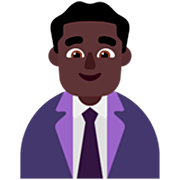 👨🏿‍💼 Emoji Oficinista Hombre: Tono De Piel Oscuro en Microsoft Windows 11 22H2.