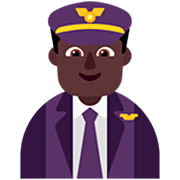 👨🏿‍✈️ Emoji Piloto De Avião Homem: Pele Escura na Microsoft Windows 11 22H2.