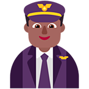 👨🏾‍✈️ Emoji Piloto De Avião Homem: Pele Morena Escura na Microsoft Windows 11 22H2.