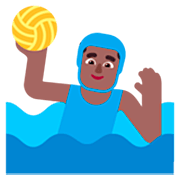 🤽🏾‍♂️ Emoji Homem Jogando Polo Aquático: Pele Morena Escura na Microsoft Windows 11 22H2.