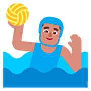 🤽🏽‍♂️ Emoji Hombre Jugando Al Waterpolo: Tono De Piel Medio en Microsoft Windows 11 22H2.