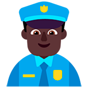 👮🏿‍♂️ Emoji Agente De Policía Hombre: Tono De Piel Oscuro en Microsoft Windows 11 22H2.