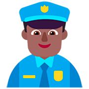 Emoji 👮🏾‍♂️ Poliziotto Uomo: Carnagione Abbastanza Scura su Microsoft Windows 11 22H2.