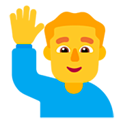 Emoji 🙋‍♂️ Uomo Con Mano Alzata su Microsoft Windows 11 22H2.
