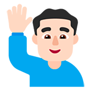 🙋🏻‍♂️ Emoji Homem Levantando A Mão: Pele Clara na Microsoft Windows 11 22H2.