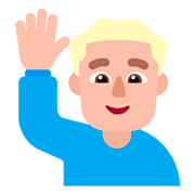 🙋🏼‍♂️ Emoji Hombre Con La Mano Levantada: Tono De Piel Claro Medio en Microsoft Windows 11 22H2.