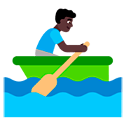 Emoji 🚣🏿‍♂️ Uomo In Barca A Remi: Carnagione Scura su Microsoft Windows 11 22H2.