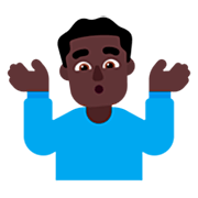 Emoji 🤷🏿‍♂️ Uomo Che Scrolla Le Spalle: Carnagione Scura su Microsoft Windows 11 22H2.
