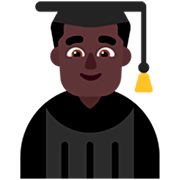 👨🏿‍🎓 Emoji Estudante: Pele Escura na Microsoft Windows 11 22H2.