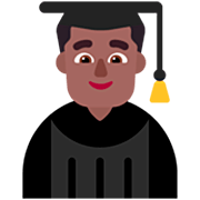 👨🏾‍🎓 Emoji Estudante: Pele Morena Escura na Microsoft Windows 11 22H2.