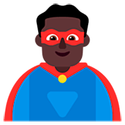 Emoji 🦸🏿‍♂️ Supereroe Uomo: Carnagione Scura su Microsoft Windows 11 22H2.