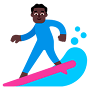 Emoji 🏄🏿‍♂️ Surfista Uomo: Carnagione Scura su Microsoft Windows 11 22H2.