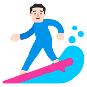 Emoji 🏄🏻‍♂️ Surfista Uomo: Carnagione Chiara su Microsoft Windows 11 22H2.