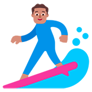 Emoji 🏄🏽‍♂️ Surfista Uomo: Carnagione Olivastra su Microsoft Windows 11 22H2.