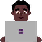 Émoji 👨🏿‍💻 Informaticien : Peau Foncée sur Microsoft Windows 11 22H2.