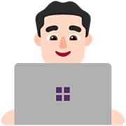 👨🏻‍💻 Emoji Tecnólogo: Tono De Piel Claro en Microsoft Windows 11 22H2.