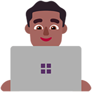 👨🏾‍💻 Emoji Tecnólogo: Pele Morena Escura na Microsoft Windows 11 22H2.