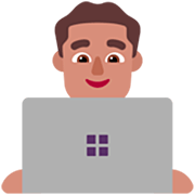 👨🏽‍💻 Emoji IT-Experte: mittlere Hautfarbe Microsoft Windows 11 22H2.