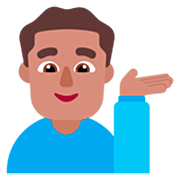 Emoji 💁🏽‍♂️ Uomo Con Suggerimento: Carnagione Olivastra su Microsoft Windows 11 22H2.