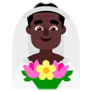 Emoji 👰🏿‍♂️ Sposo Con Velo: Carnagione Scura su Microsoft Windows 11 22H2.