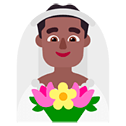 👰🏾‍♂️ Emoji Noivo Com Véu: Pele Morena Escura na Microsoft Windows 11 22H2.