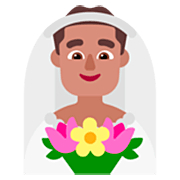 Emoji 👰🏽‍♂️ Sposo Con Velo: Carnagione Olivastra su Microsoft Windows 11 22H2.