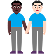 👨🏿‍🤝‍👨🏻 Emoji händchenhaltende Männer: dunkle Hautfarbe, helle Hautfarbe Microsoft Windows 11 22H2.
