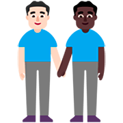 👨🏻‍🤝‍👨🏿 Emoji händchenhaltende Männer: helle Hautfarbe, dunkle Hautfarbe Microsoft Windows 11 22H2.