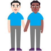 👨🏻‍🤝‍👨🏾 Emoji händchenhaltende Männer: helle Hautfarbe, mitteldunkle Hautfarbe Microsoft Windows 11 22H2.