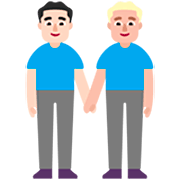 Emoji 👨🏻‍🤝‍👨🏼 Due Uomini Che Si Tengono Per Mano: Carnagione Chiara E Carnagione Abbastanza Chiara su Microsoft Windows 11 22H2.