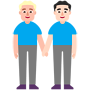 Emoji 👨🏼‍🤝‍👨🏻 Due Uomini Che Si Tengono Per Mano: Carnagione Abbastanza Chiara E Carnagione Chiara su Microsoft Windows 11 22H2.