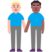 👨🏼‍🤝‍👨🏾 Emoji händchenhaltende Männer: mittelhelle Hautfarbe, mitteldunkle Hautfarbe Microsoft Windows 11 22H2.
