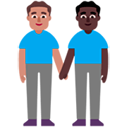 👨🏽‍🤝‍👨🏿 Emoji händchenhaltende Männer: mittlere Hautfarbe, dunkle Hautfarbe Microsoft Windows 11 22H2.