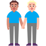 👨🏽‍🤝‍👨🏼 Emoji händchenhaltende Männer: mittlere Hautfarbe, mittelhelle Hautfarbe Microsoft Windows 11 22H2.