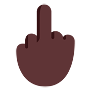 🖕🏿 Emoji Dedo Corazón Hacia Arriba: Tono De Piel Oscuro en Microsoft Windows 11 22H2.