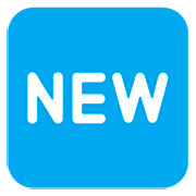 🆕 Emoji Wort „New“ in blauem Quadrat Microsoft Windows 11 22H2.