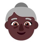 👵🏿 Emoji Idosa: Pele Escura na Microsoft Windows 11 22H2.