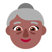 👵🏾 Emoji Anciana: Tono De Piel Oscuro Medio en Microsoft Windows 11 22H2.