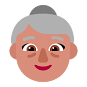 Emoji 👵🏽 Donna Anziana: Carnagione Olivastra su Microsoft Windows 11 22H2.