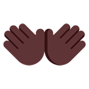 👐🏿 Emoji Mãos Abertas: Pele Escura na Microsoft Windows 11 22H2.